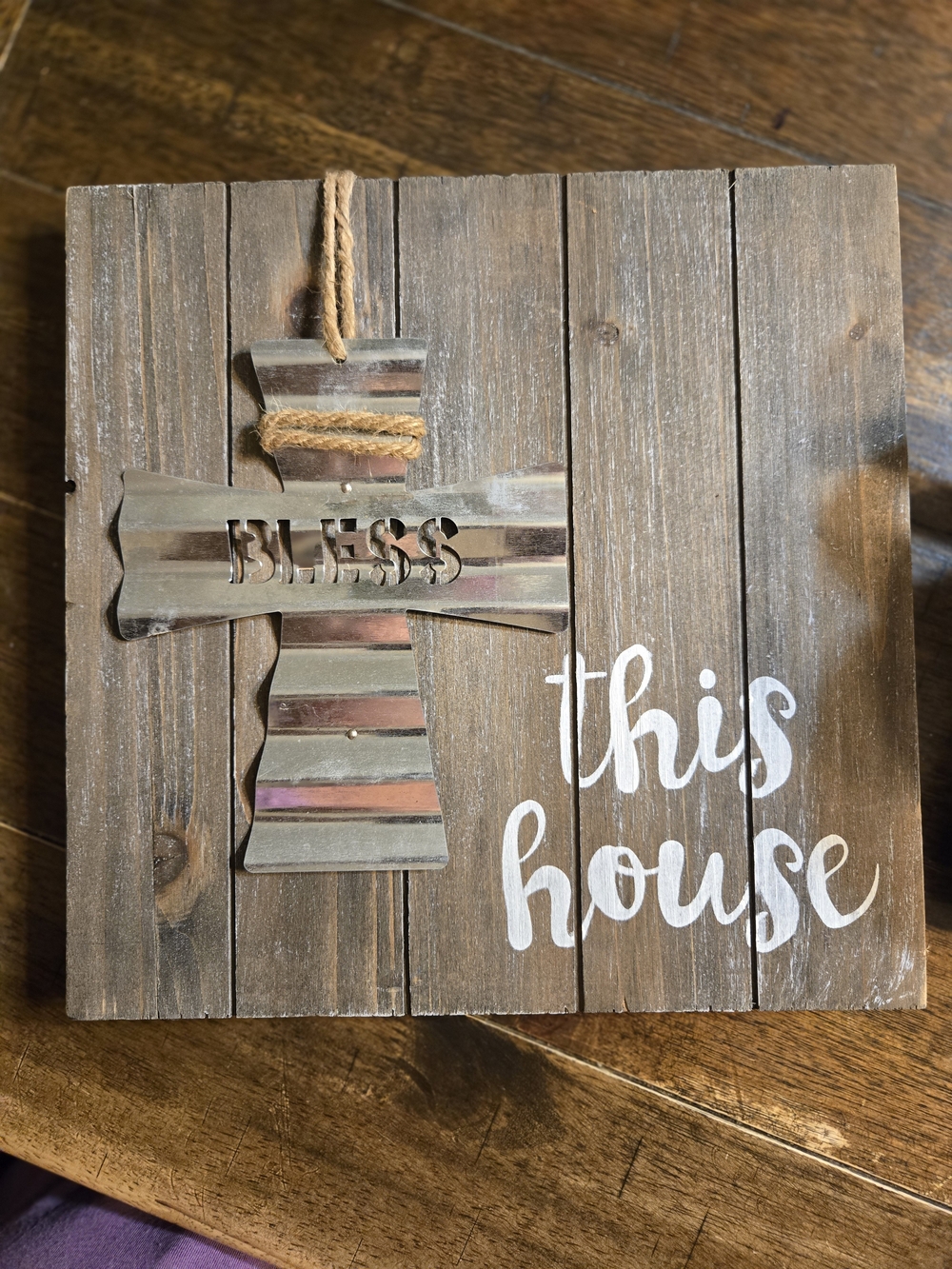 Bless This House Rustic Wood Wall Decor - Brown